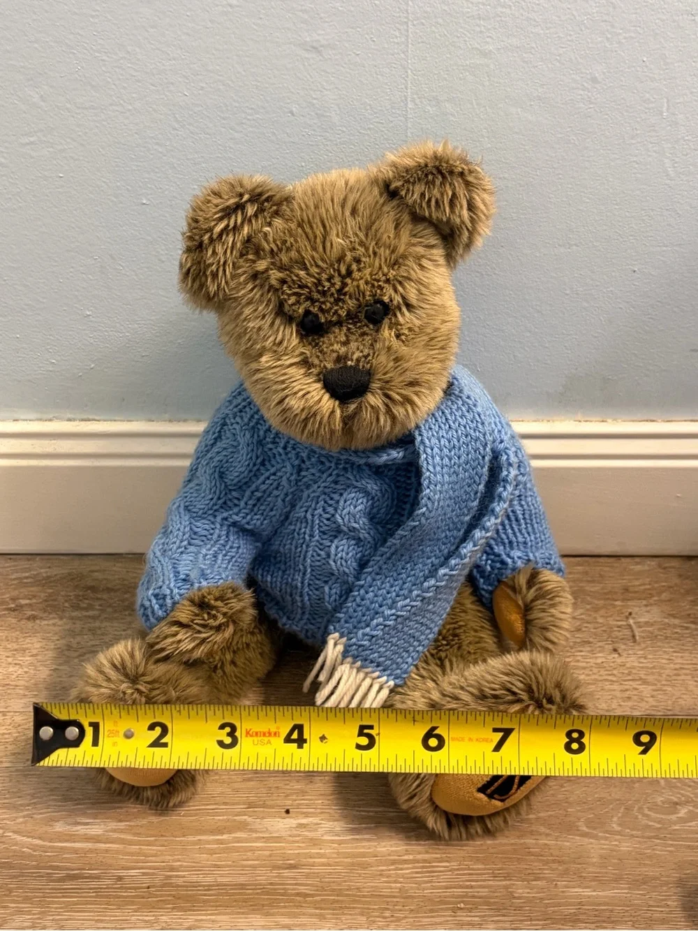 TS Teddy Bear with Blue Sweater and Scarf